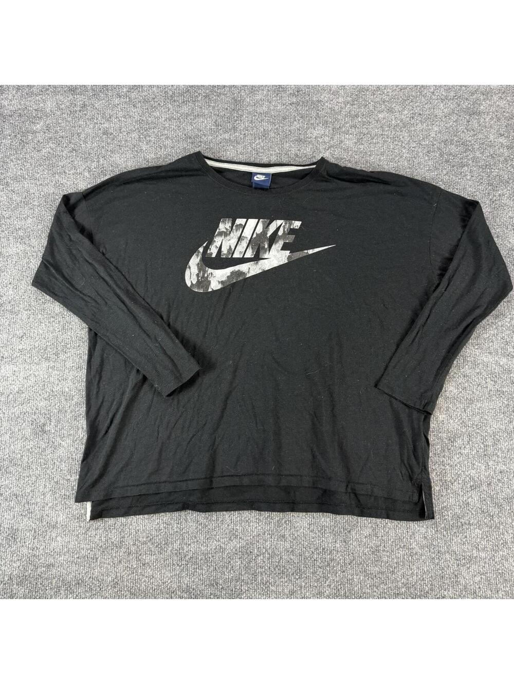 Nike Black Long Sleeve Logo Shirt - Large - Activewear, Casual, Athleisure
